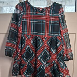Draper James Festive Plaid Dress with Bow